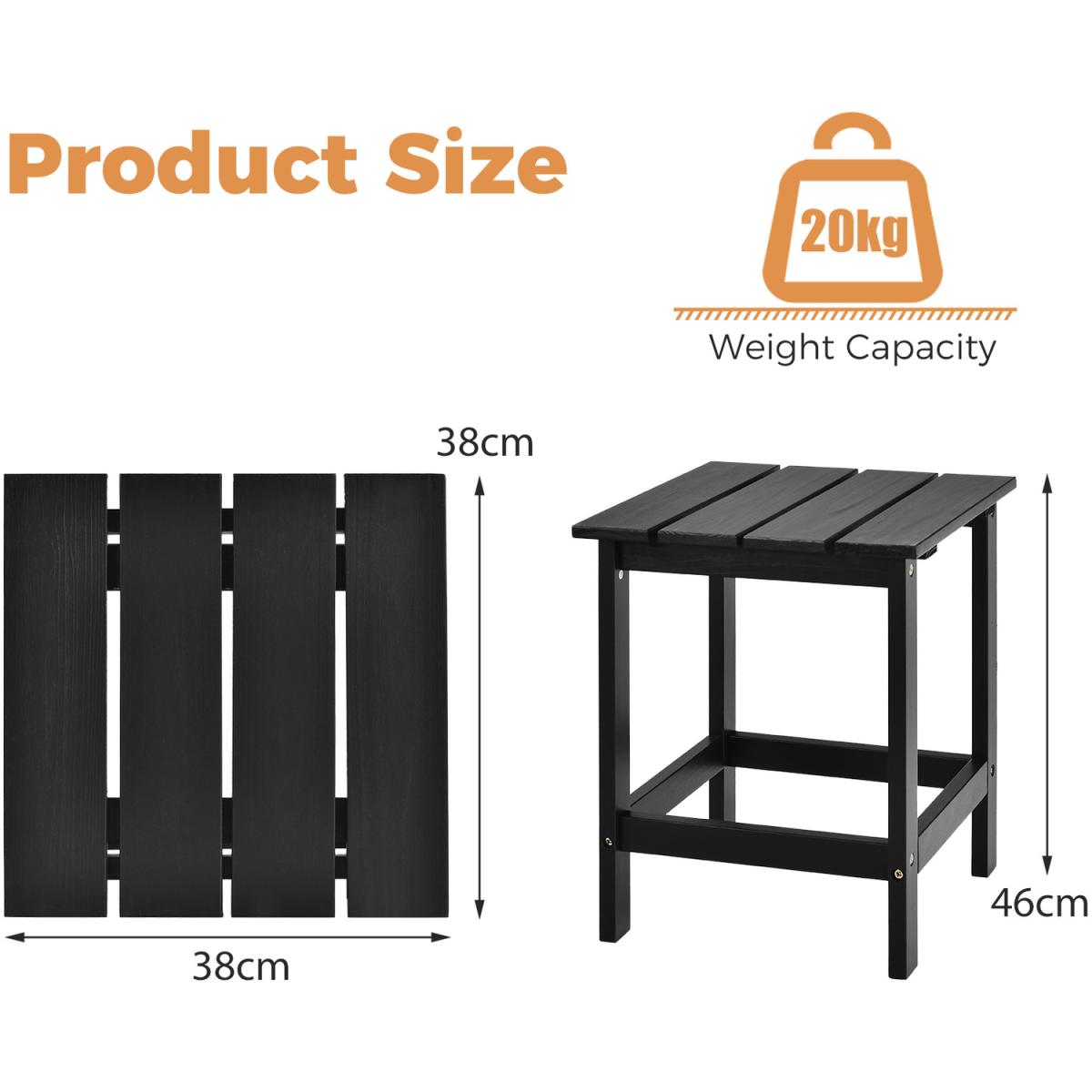 Costway Square End Table - Black – image 7