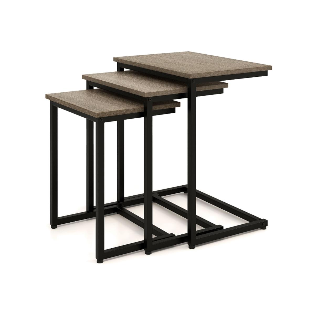 Nesting End Table Set of 3 - Grey