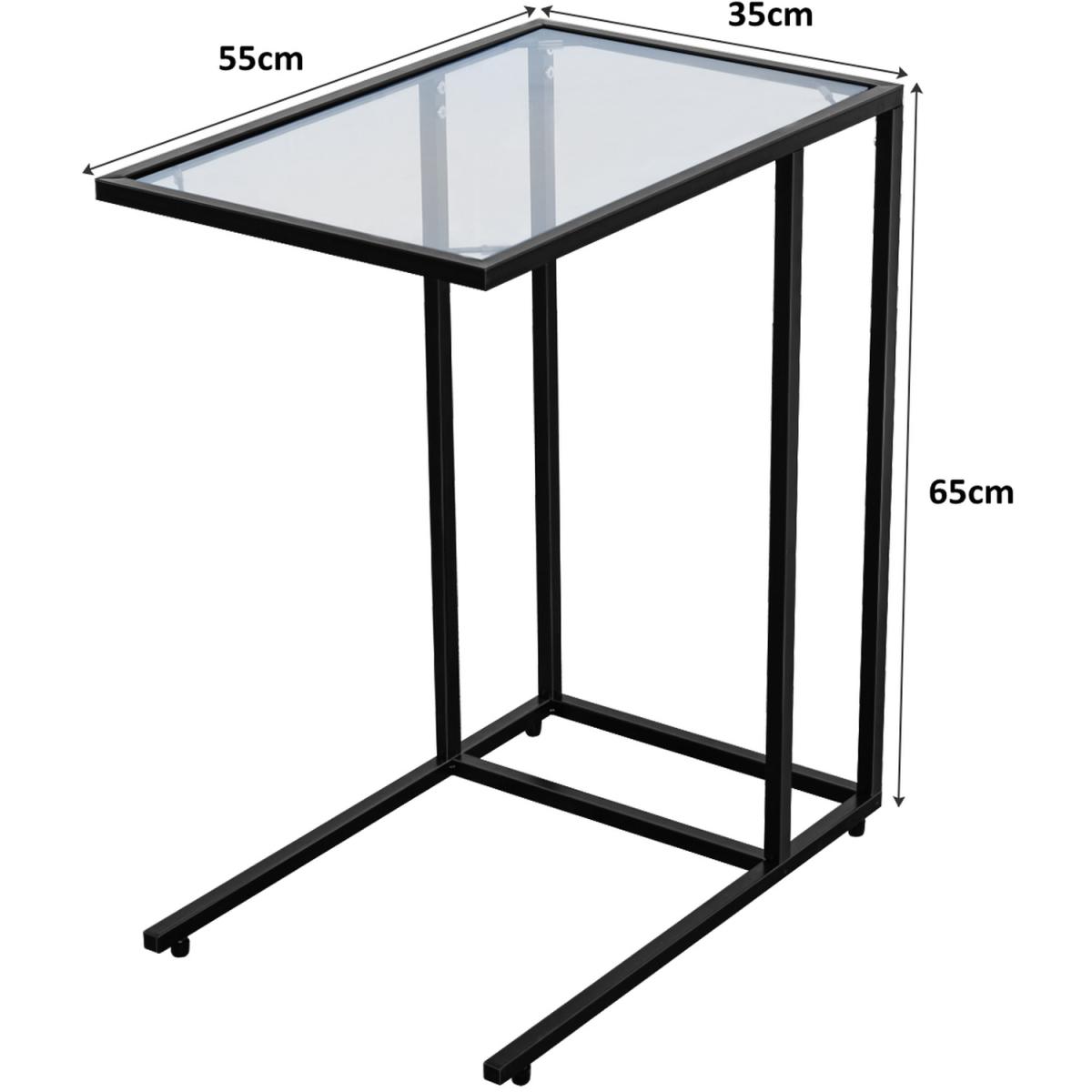 Costway Industrial Side Table-Black - Black – image 2