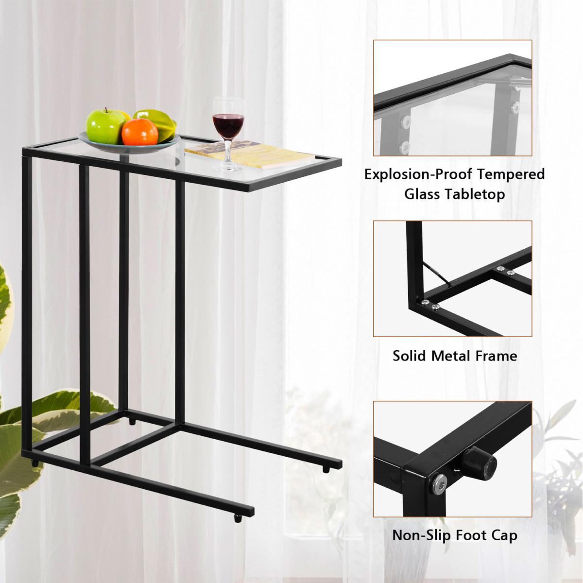 Costway Industrial Side Table-Black - Black – image 6