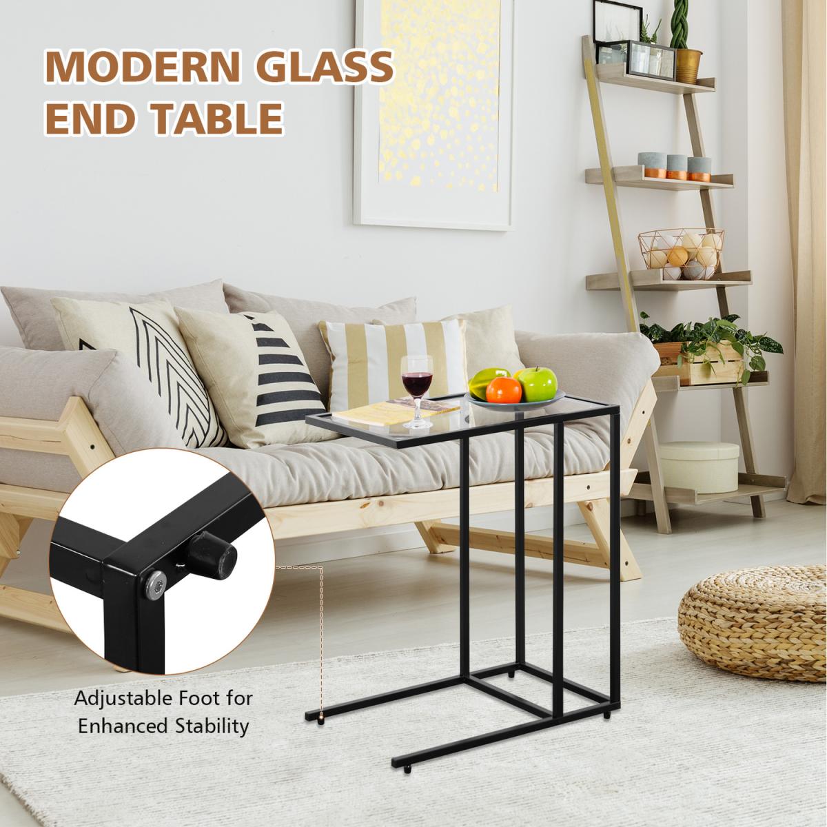 Costway Industrial Side Table-Black - Black – image 7