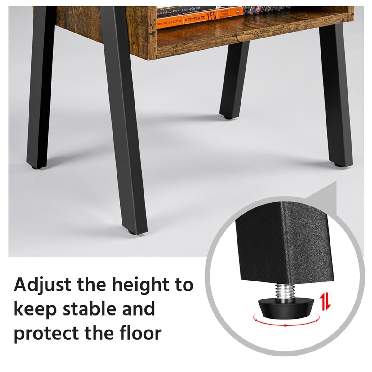 3-Tier End Table with Metal Frame - Rustic Brown – image 5