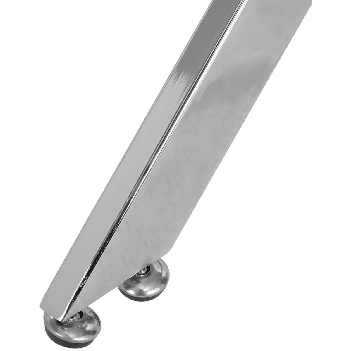Round Tempered Glass Dining Side Table Chromed Legs Living Room - Silver – image 3