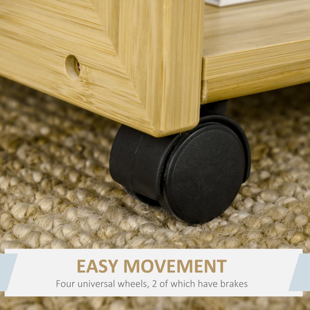 C Shaped Side Table, Snack Coffee Tray End Table - Natural – image 5