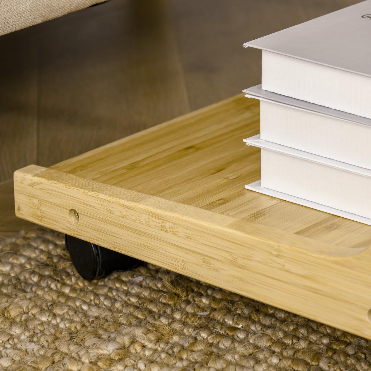 C Shaped Side Table, Snack Coffee Tray End Table - Natural – image 7