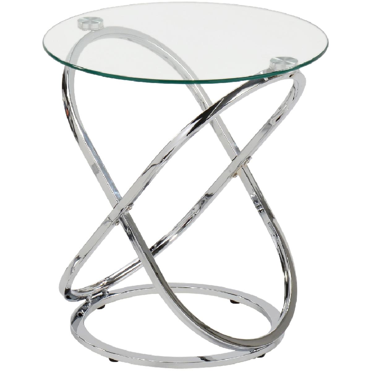 Round Metal Side Table - Silver – image 2