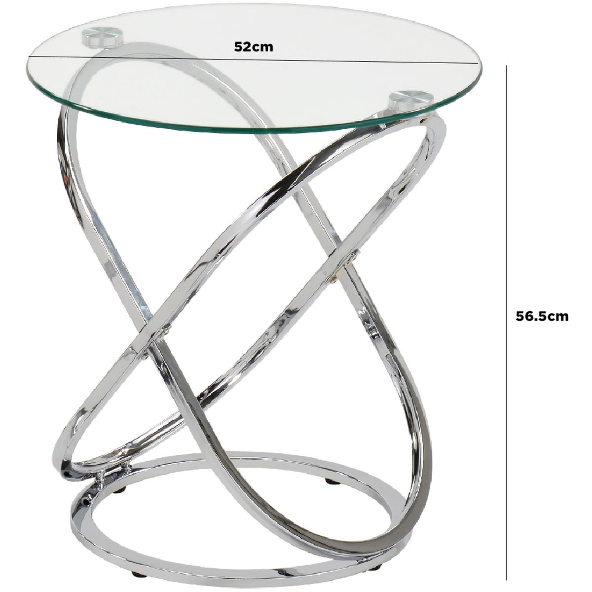 Round Metal Side Table - Silver – image 3
