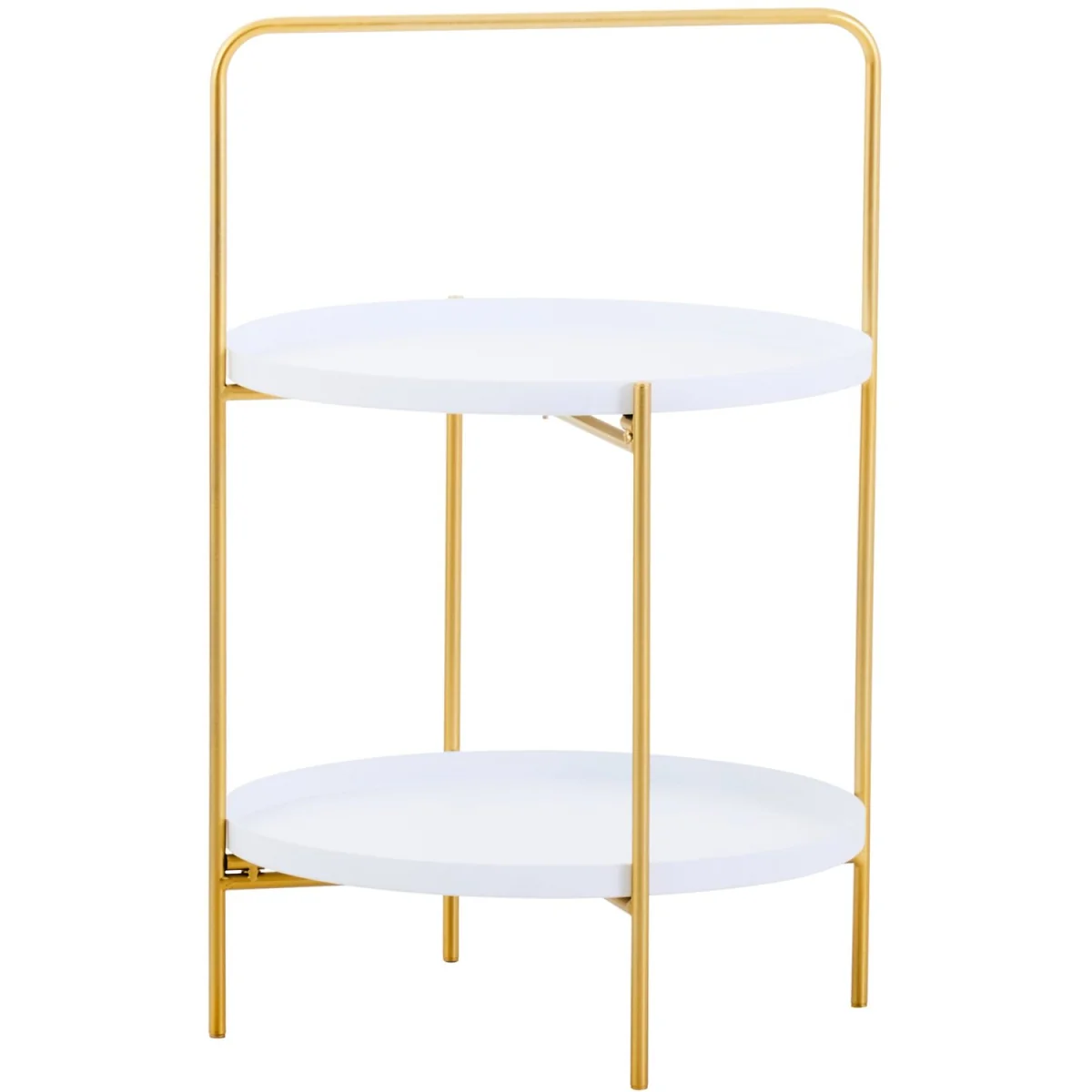 Trosa Two Tier White and Gold Side Table - White – image 2