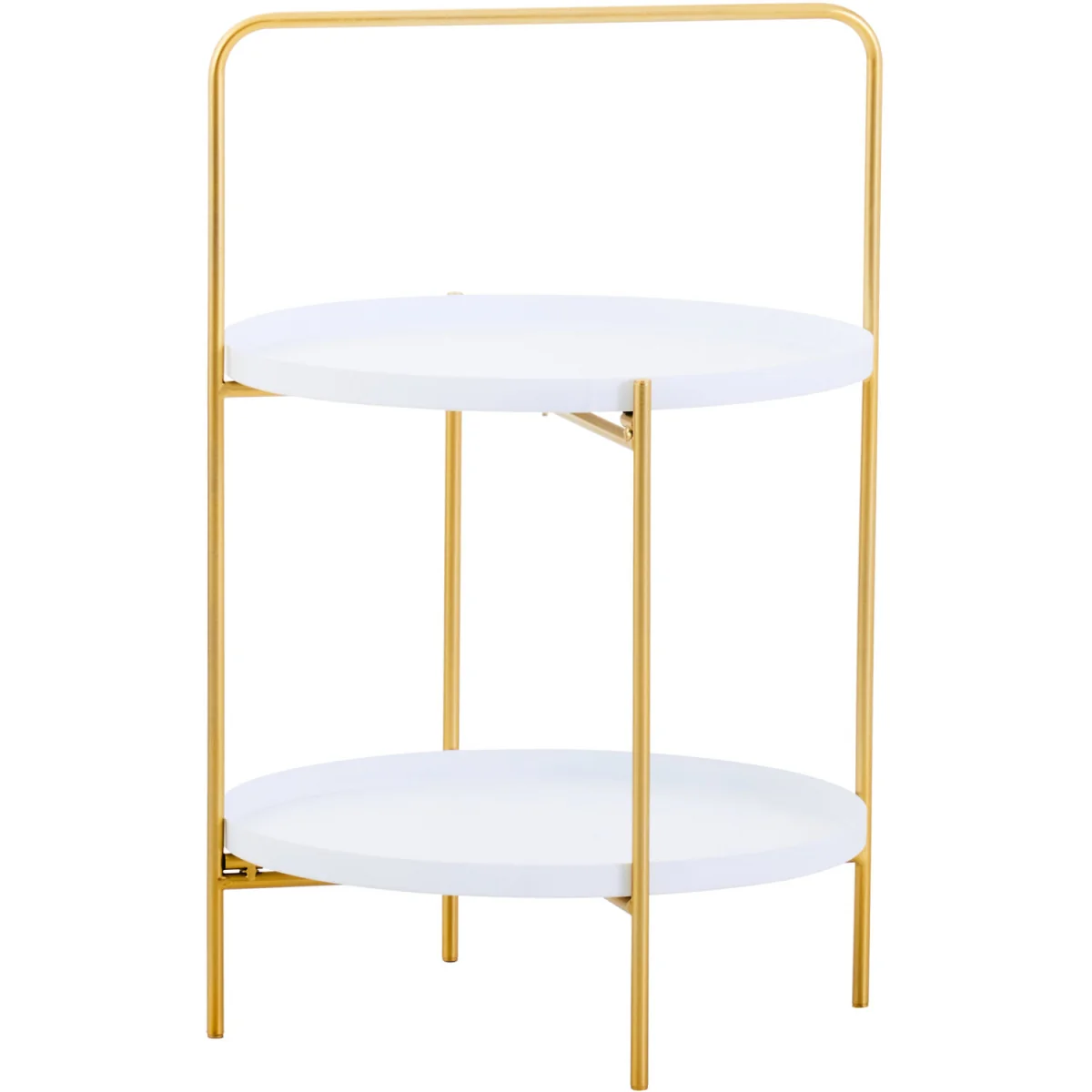 Trosa Two Tier White and Gold Side Table - White – image 3