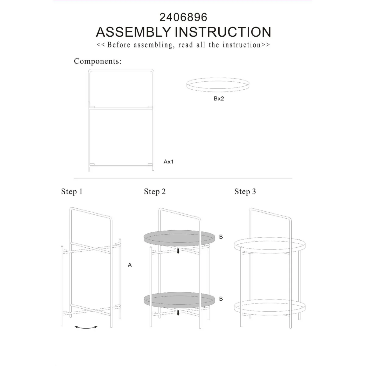Trosa Two Tier White and Gold Side Table - White – image 5