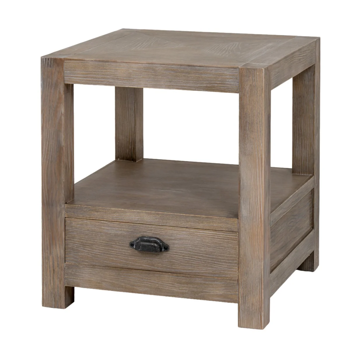 Haldon 1 Drawer Side Table With Shelf and Open Storage - Brown – image 3