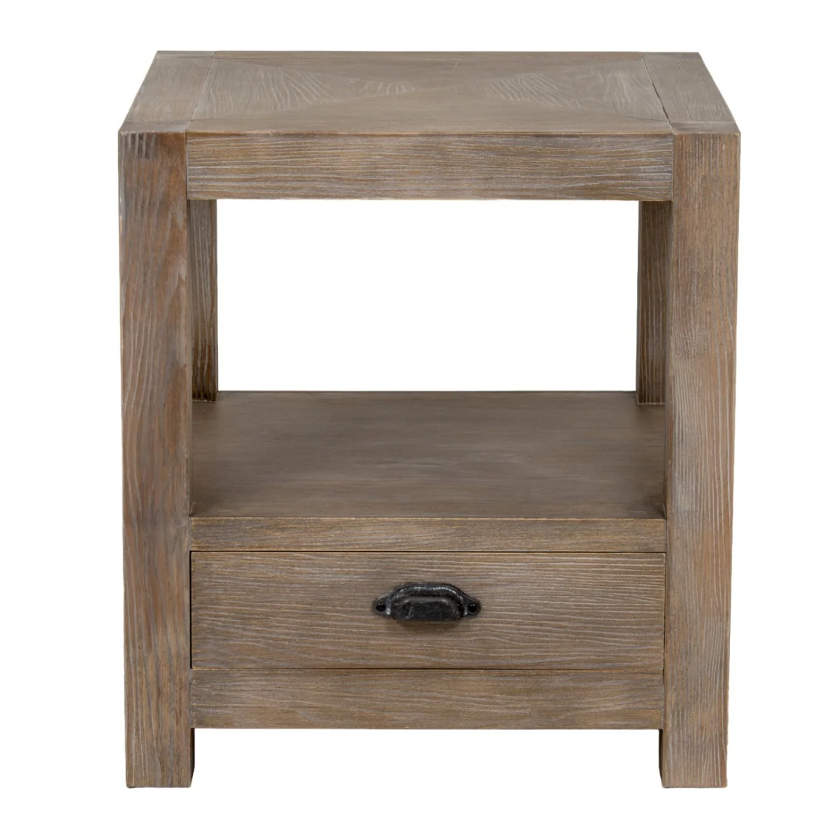Haldon 1 Drawer Side Table With Shelf and Open Storage - Brown – image 4