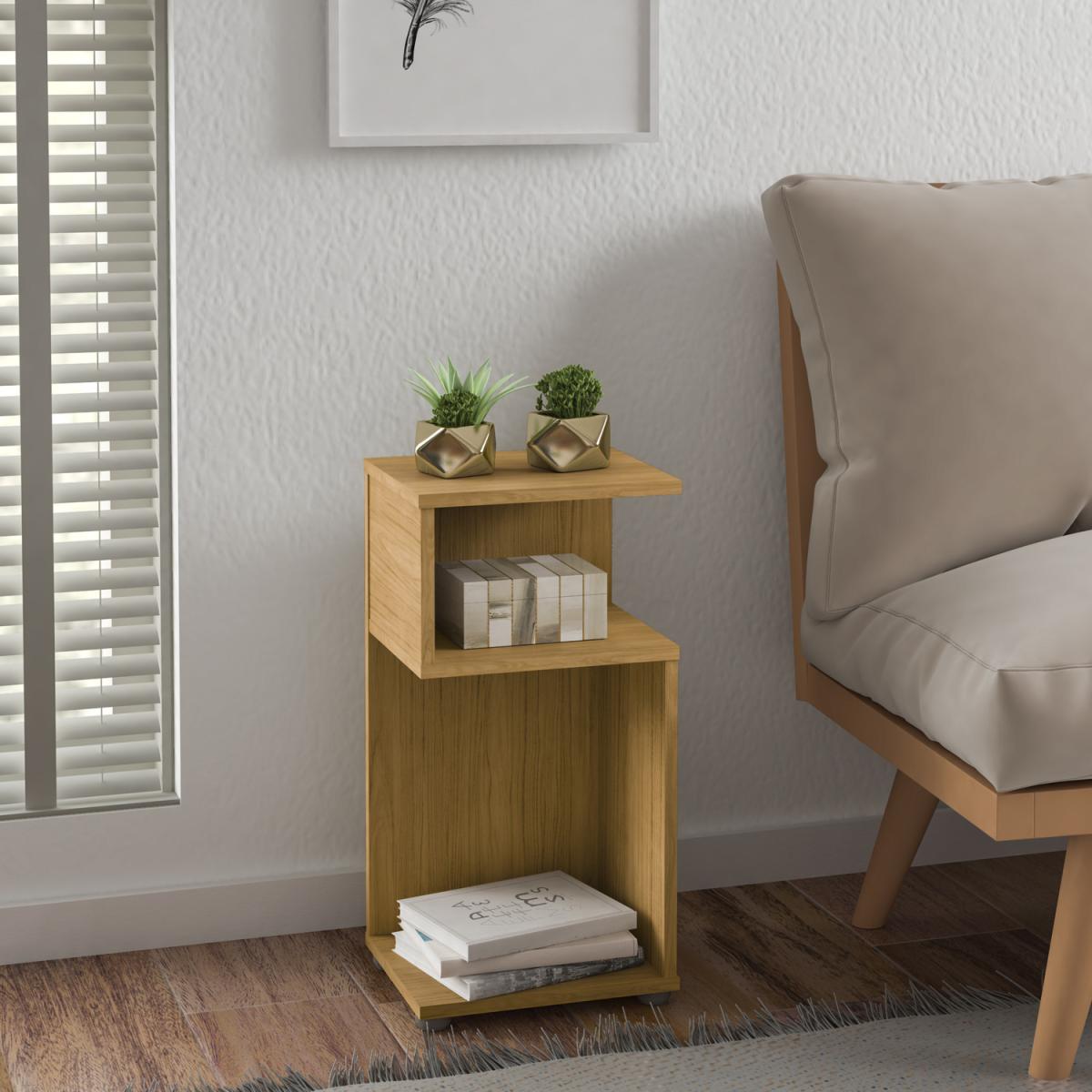 Naples Plant Stand Side Table Black Pine - Oak – image 1