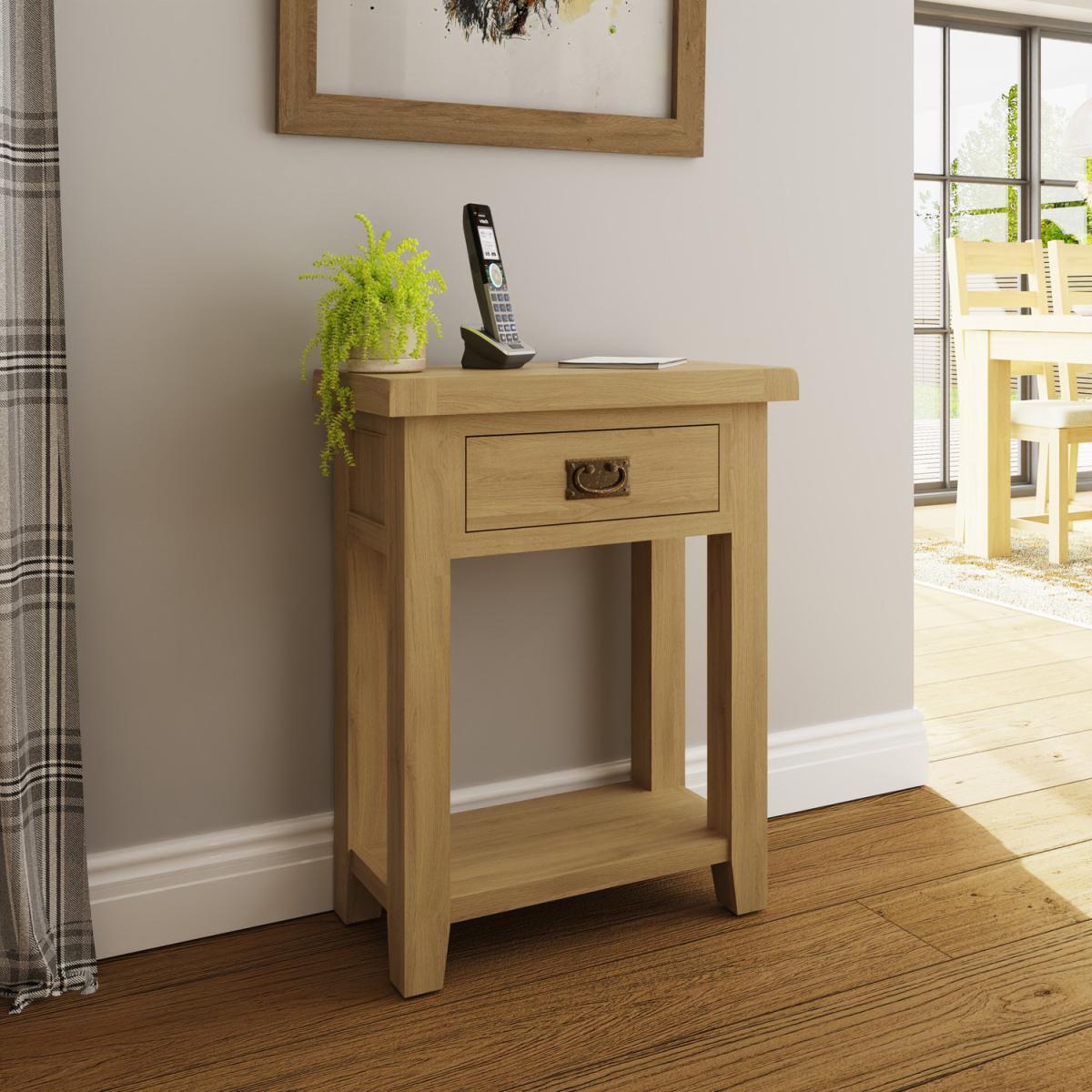 1 Drawer Telephone Table Natural Oak - Natural Oak