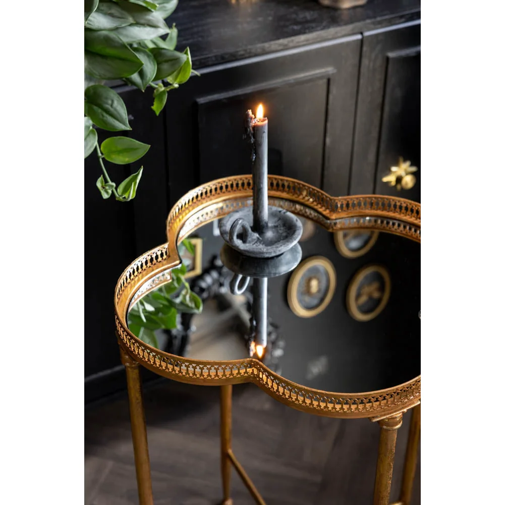 Lucky Clover Mirrored Side Table – image 2
