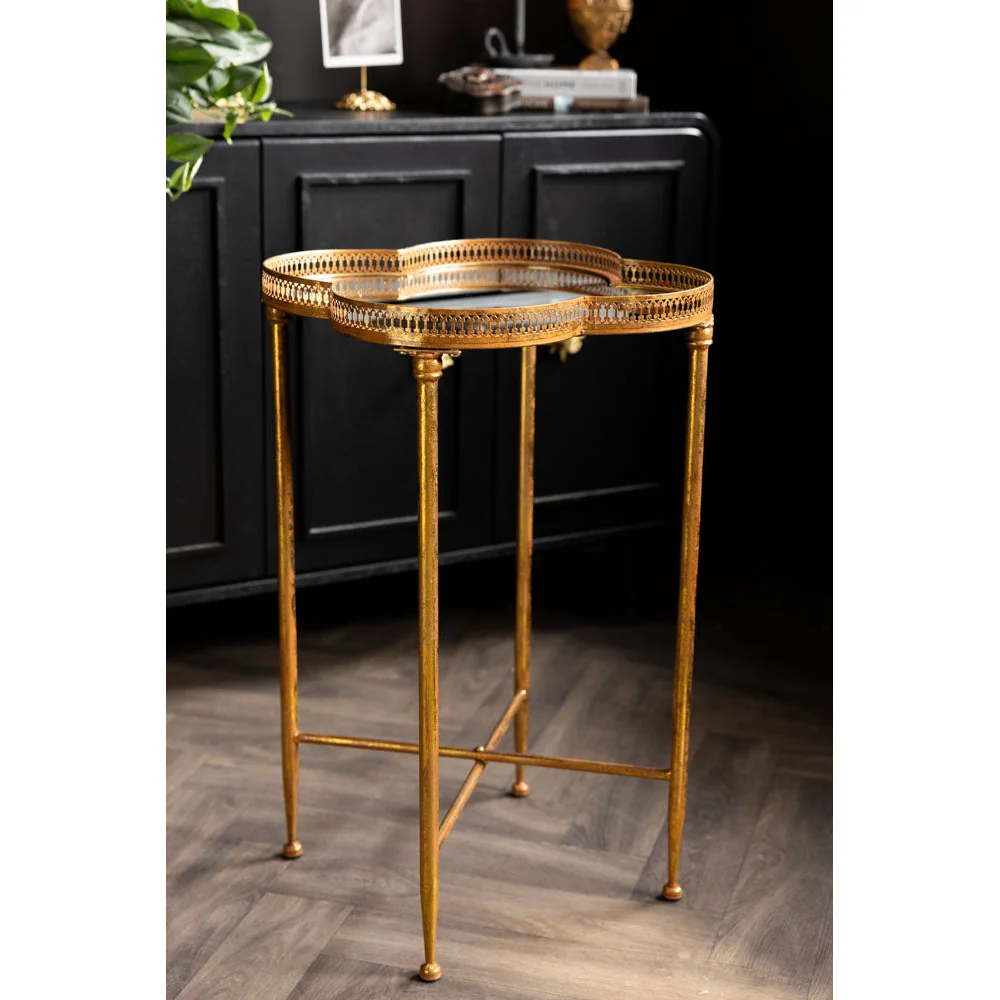 Lucky Clover Mirrored Side Table – image 3