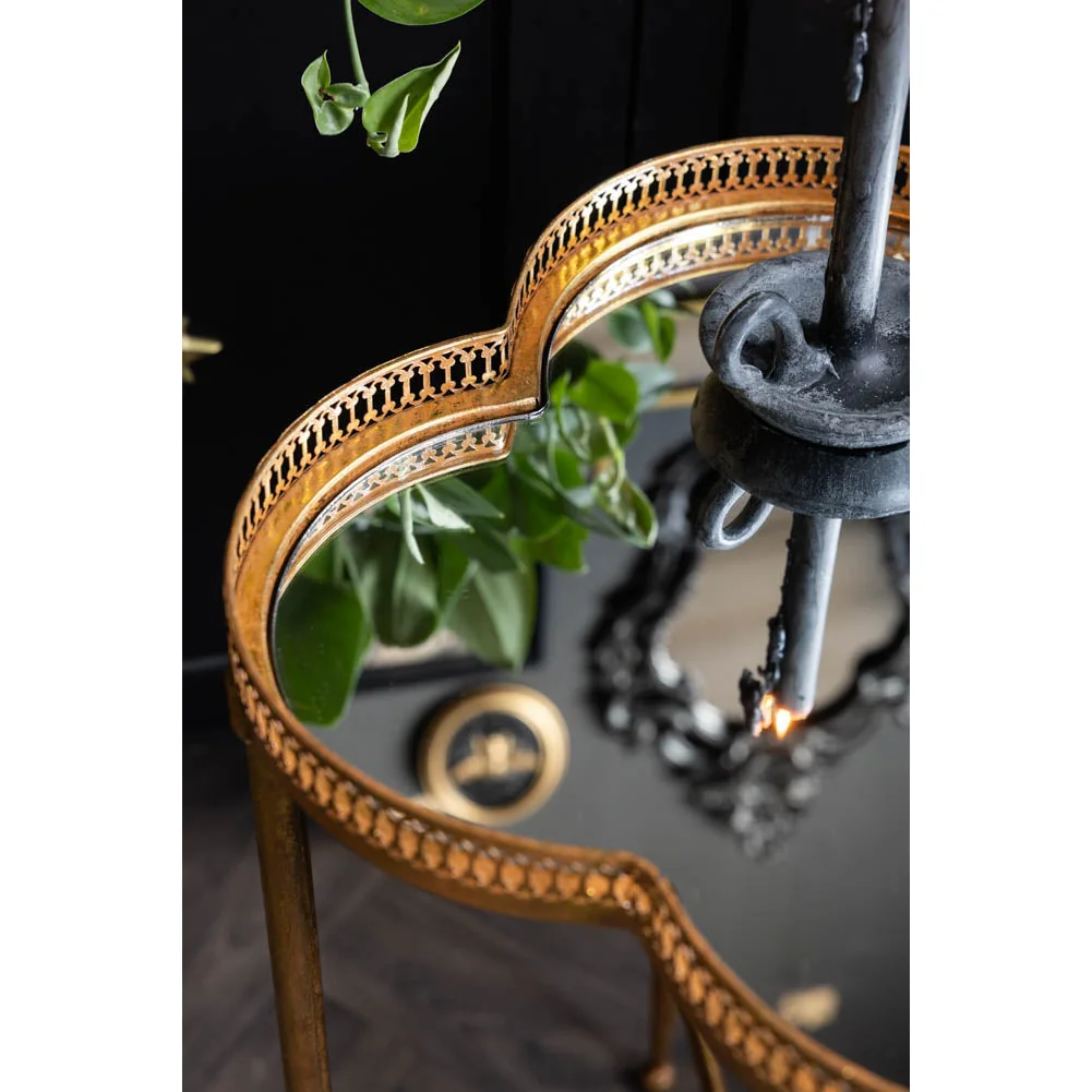 Lucky Clover Mirrored Side Table – image 4