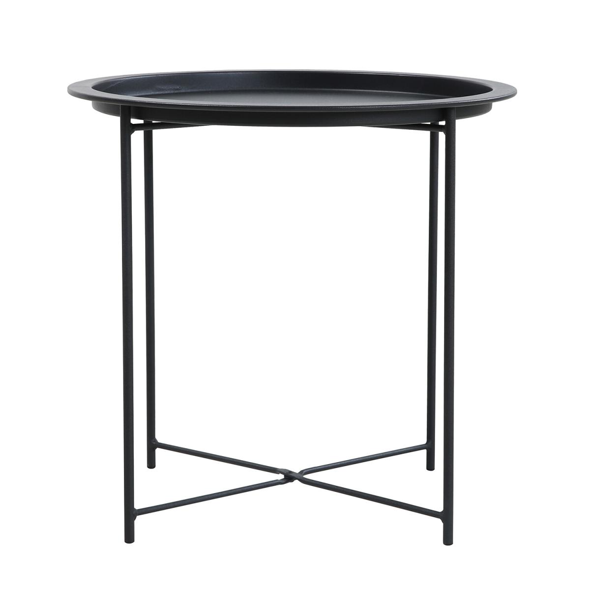 Round Folding Side Table - Black – image 2