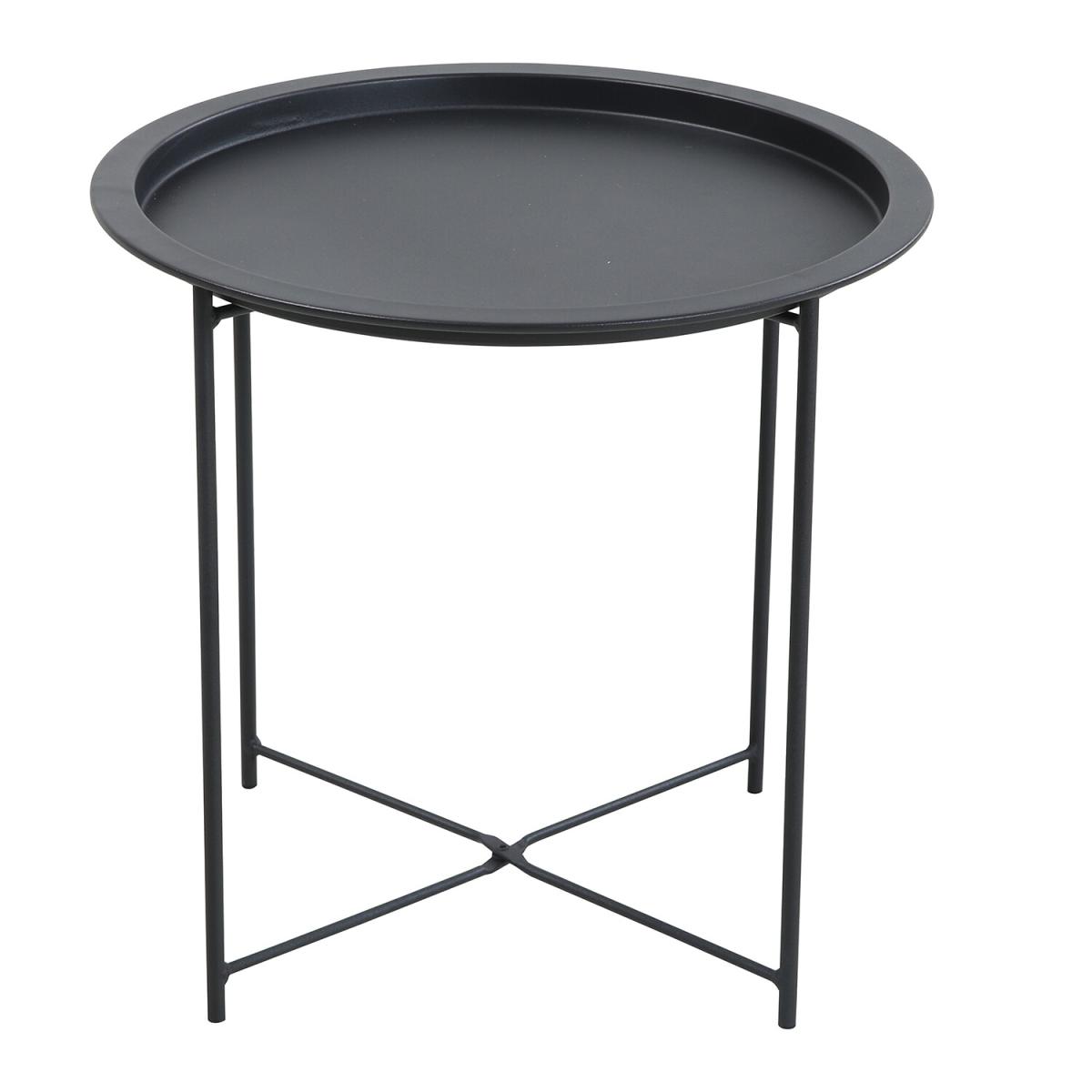 Round Folding Side Table - Black – image 3