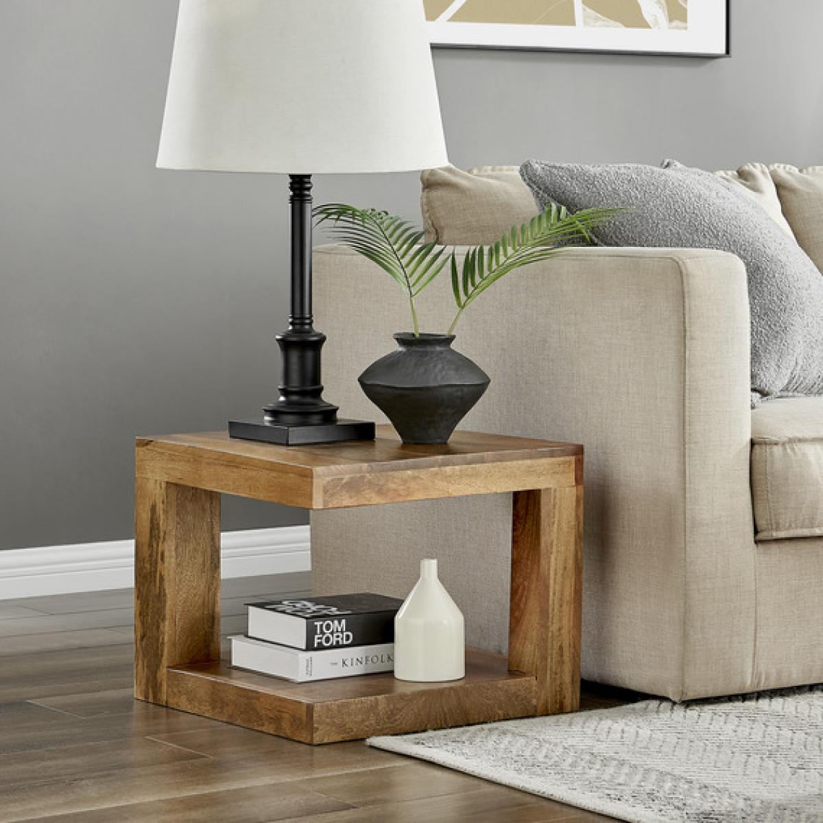 Sutton Solid Honey Wood Side Table - Honey Shade
