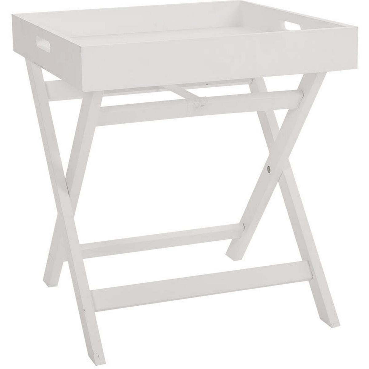 Folding Coffee Tea Dining Table Snack Serving Side Serving Desk Tray - White – image 4