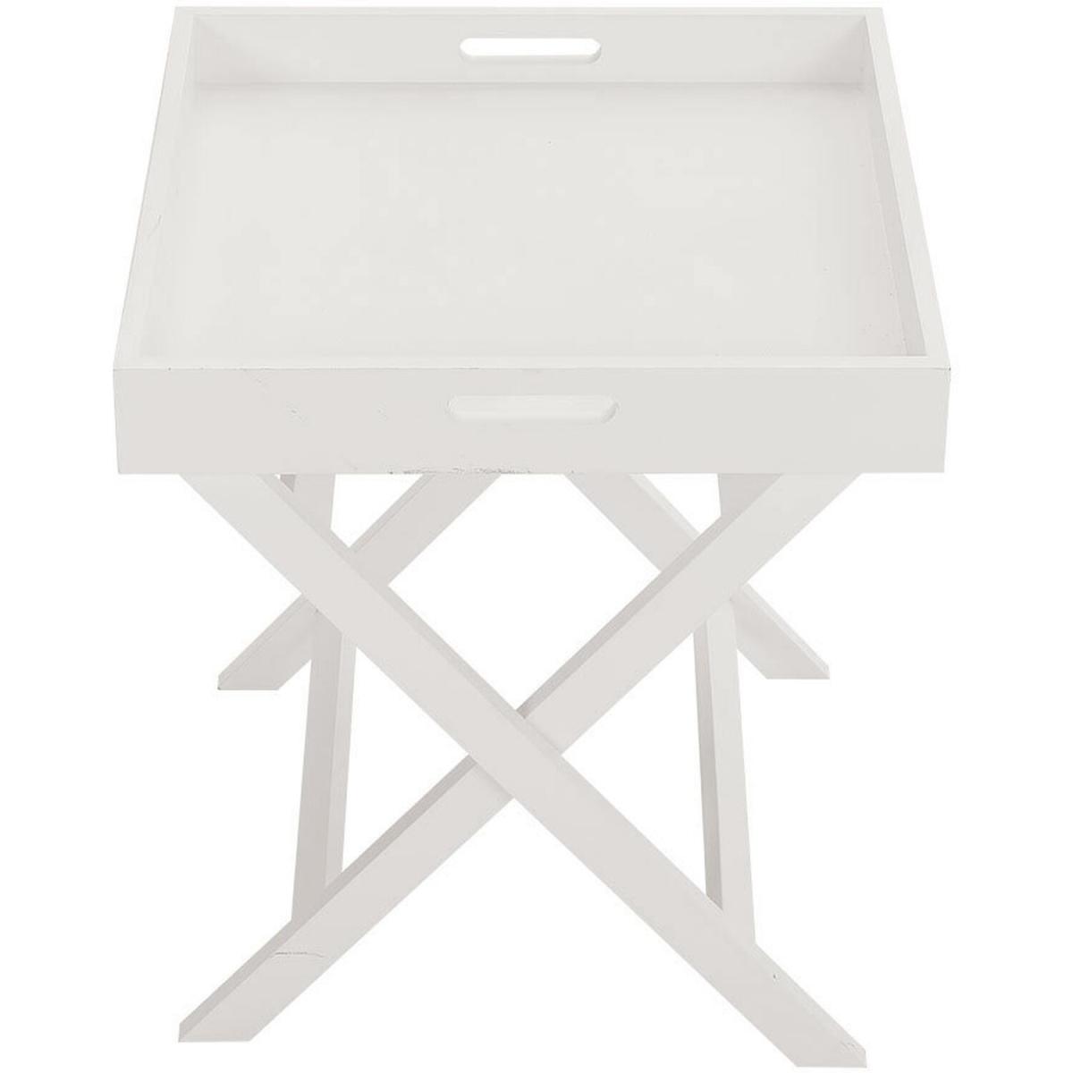 Folding Coffee Tea Dining Table Snack Serving Side Serving Desk Tray - White – image 5