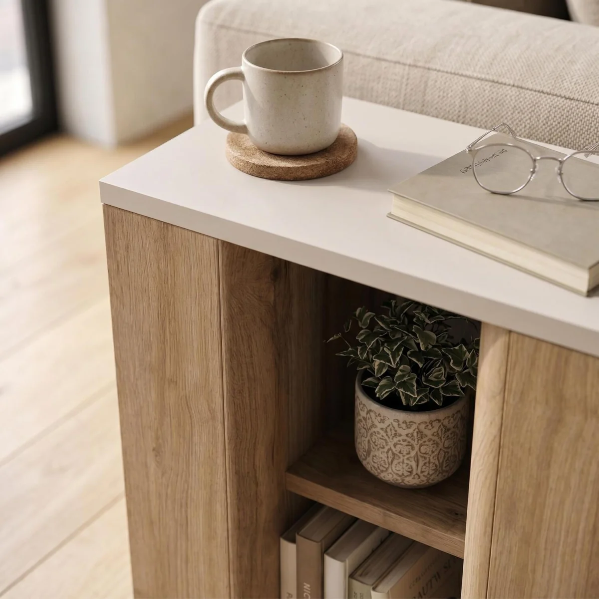 Decortie Ventro Open Shelf Side Table - Natural Oak – image 2
