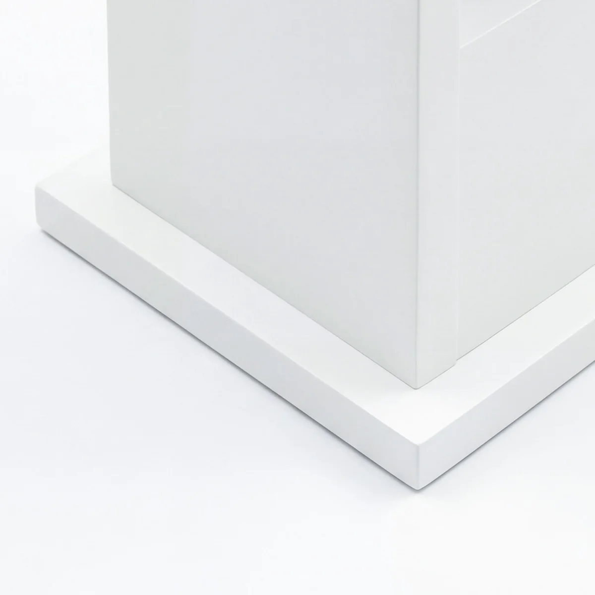 Side Table with Magazine Rack Slim End Table For Living Room Natural - White – image 3
