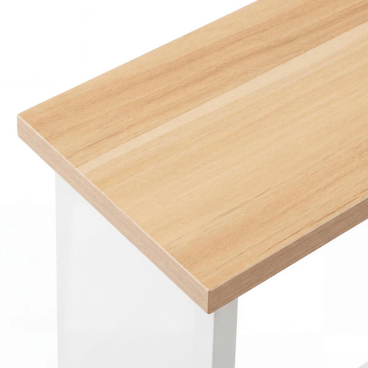Side Table with Magazine Rack Slim End Table For Living Room Natural - White – image 5