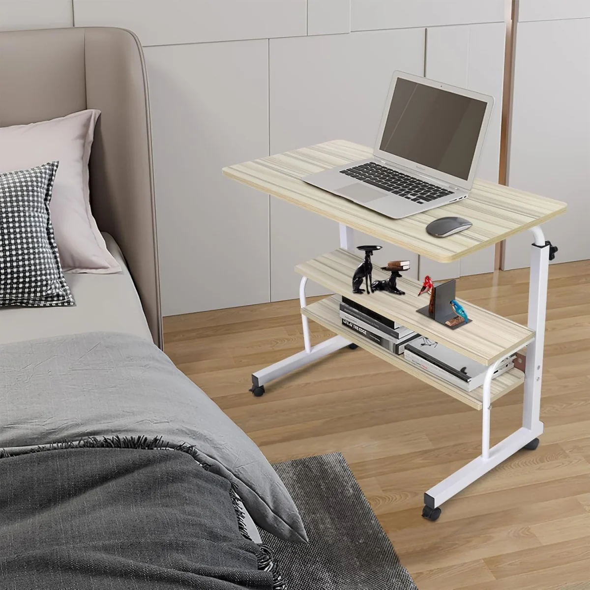 Portable Rolling Bedside Laptop Tray Table – image 4