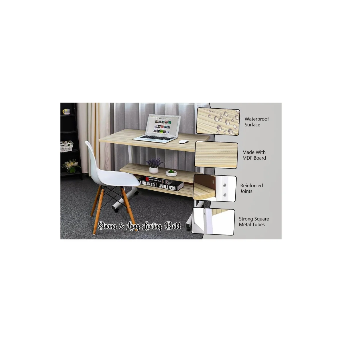 Portable Rolling Bedside Laptop Tray Table – image 7