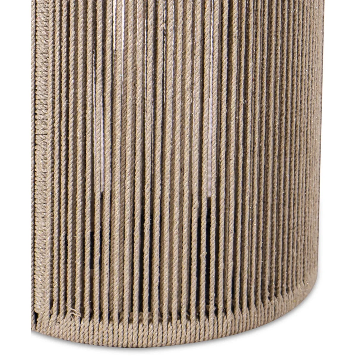 Round Rope Design Side Table with Solid Oak Wood Top - Natural – image 5