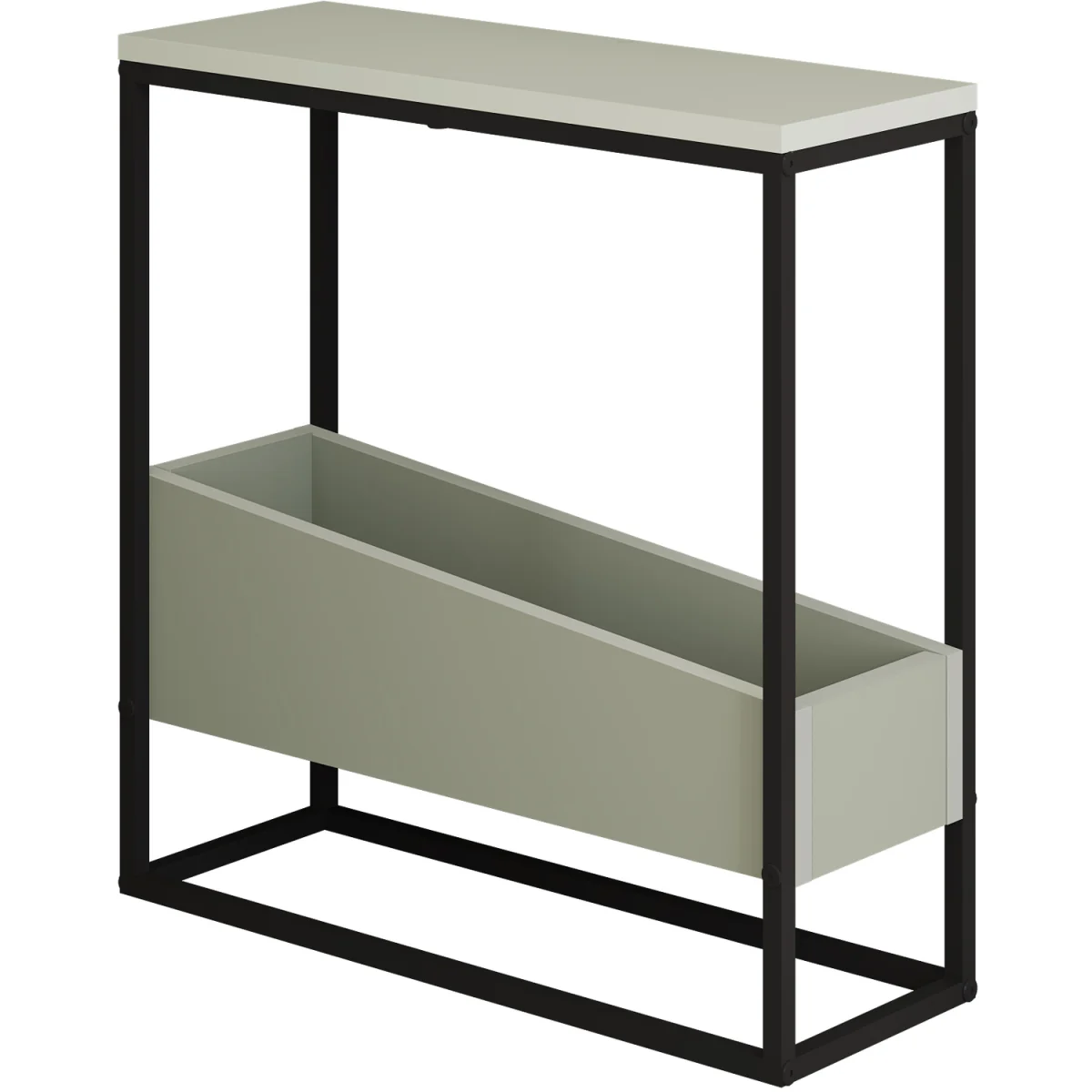 Decortie Lido End Table with Angled Open Storage - Ash Green – image 2