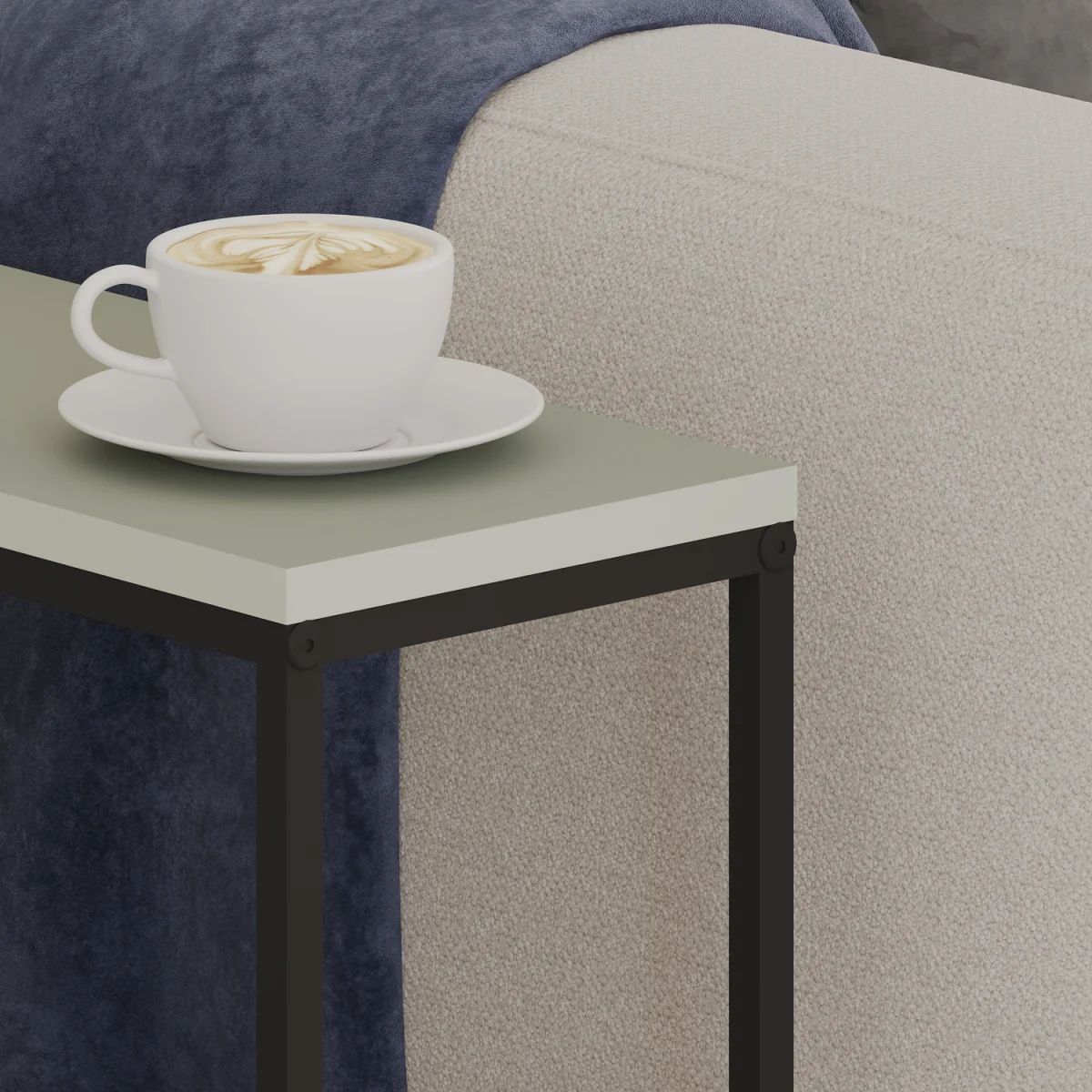 Decortie Lido End Table with Angled Open Storage - Ash Green – image 4