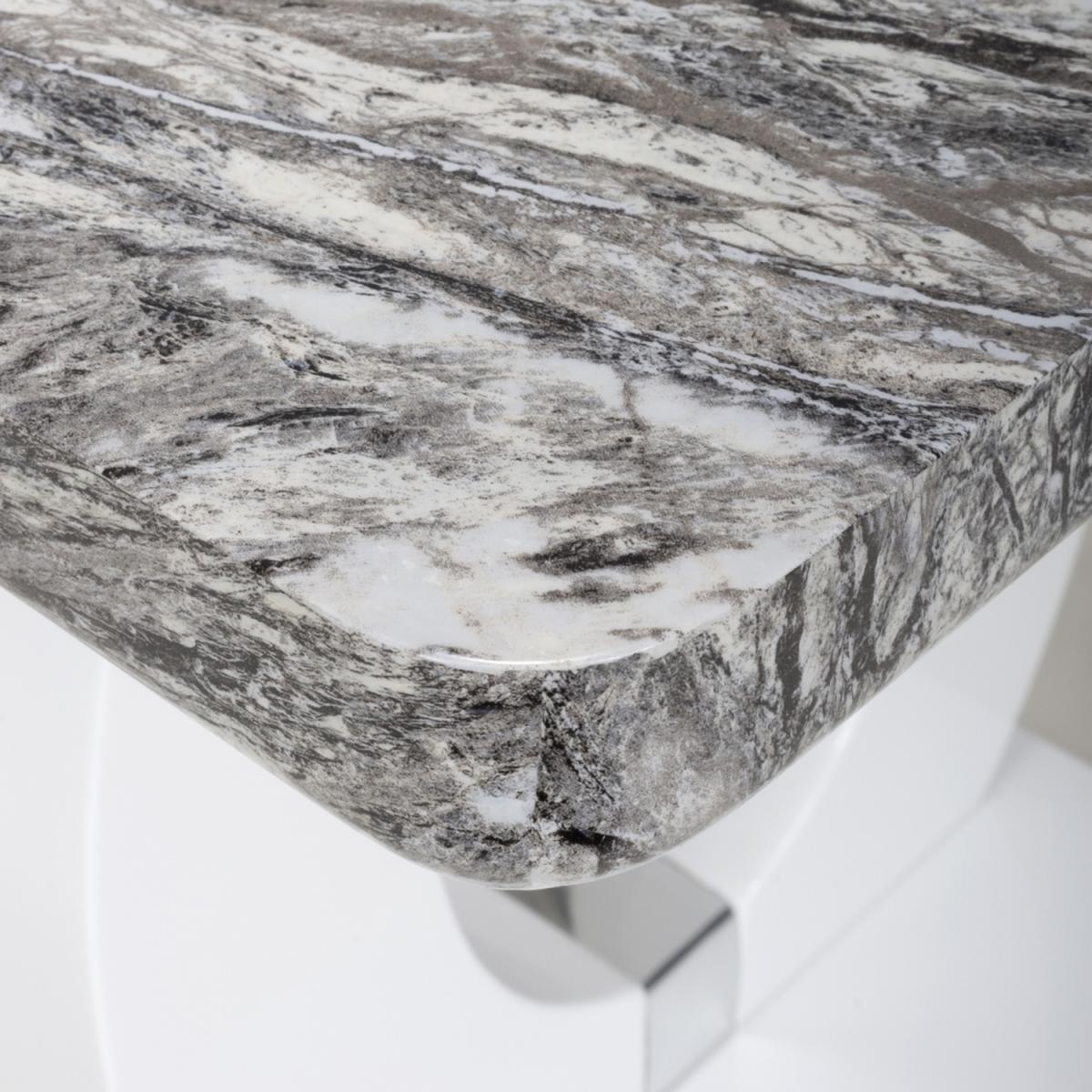 Neptune Marble Effect Grey and White Lamp Table - Marble Effect – image 2