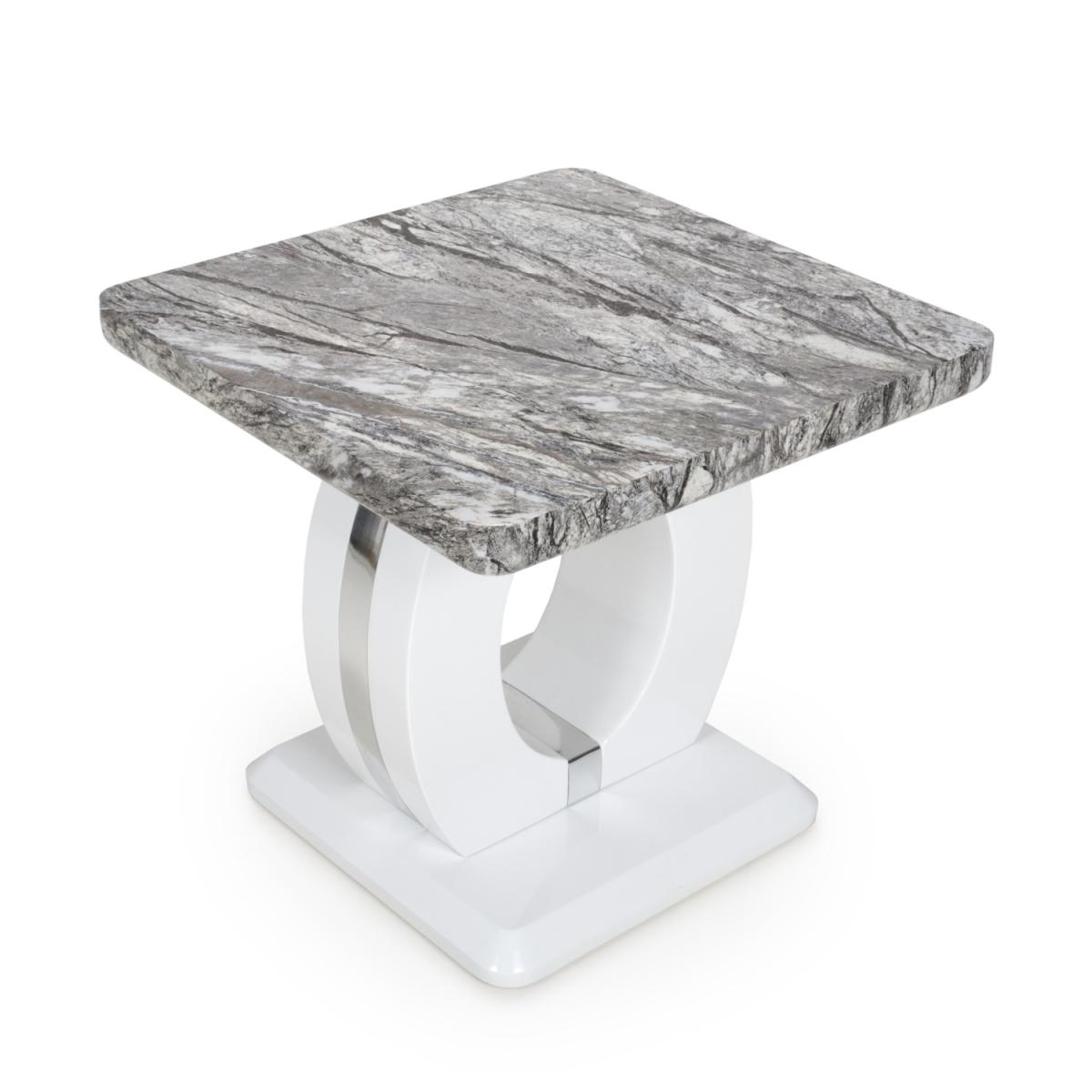 Neptune Marble Effect Grey and White Lamp Table - Marble Effect – image 7