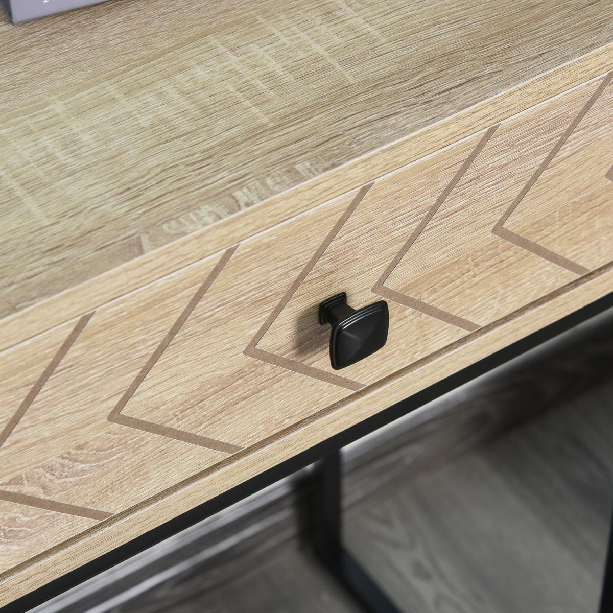 Embossed Arrow Side Table with 2 Drawers - Brown – image 5