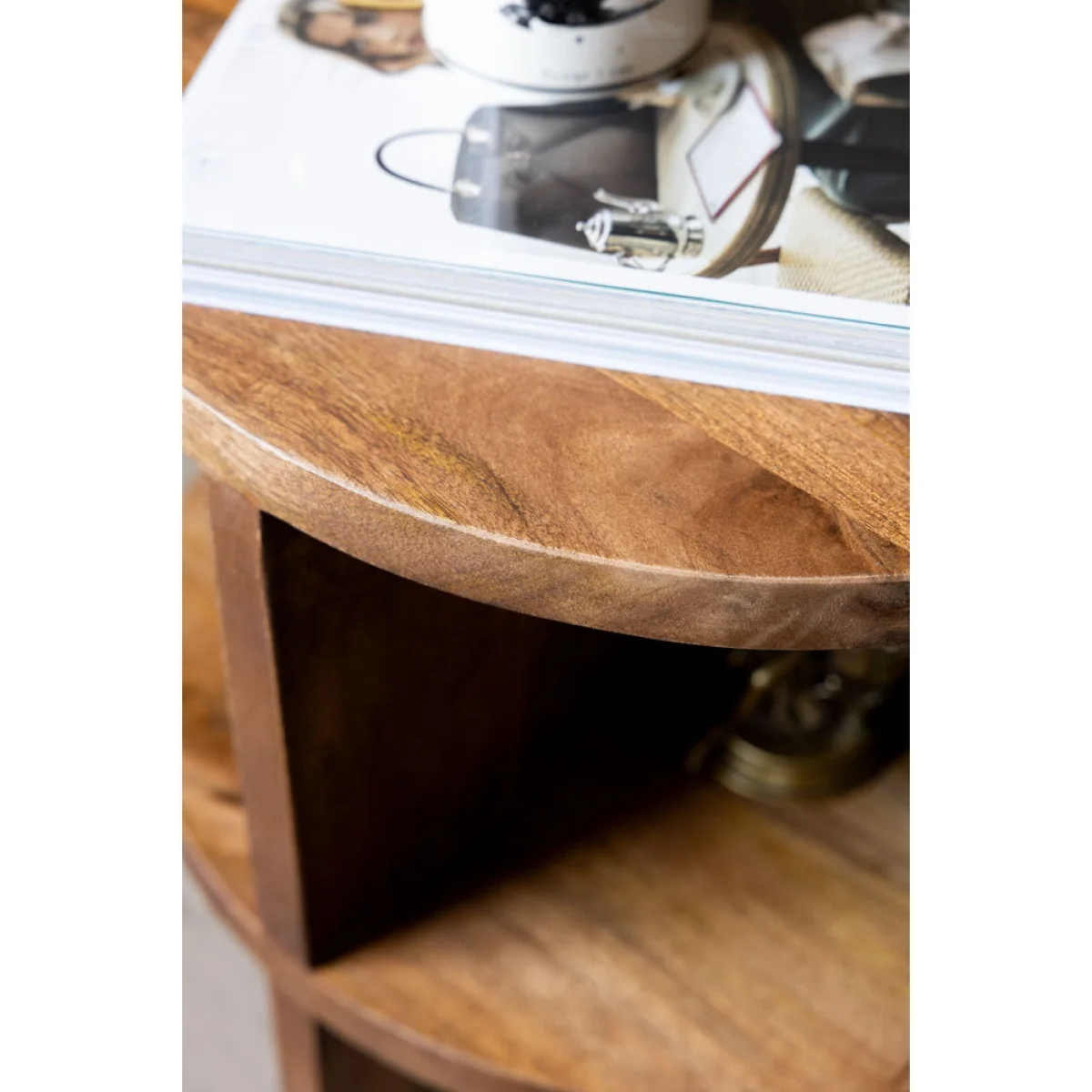 Dark Wood Shelf Side Table – image 3