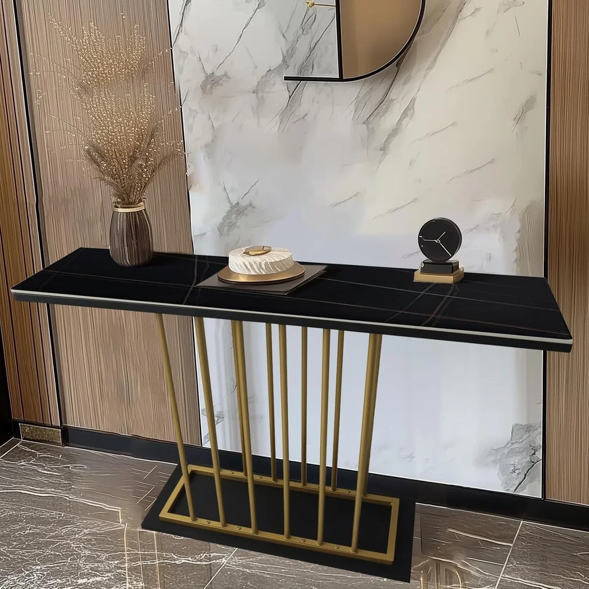 Console Sofa End Table - Black/ Gold – image 2