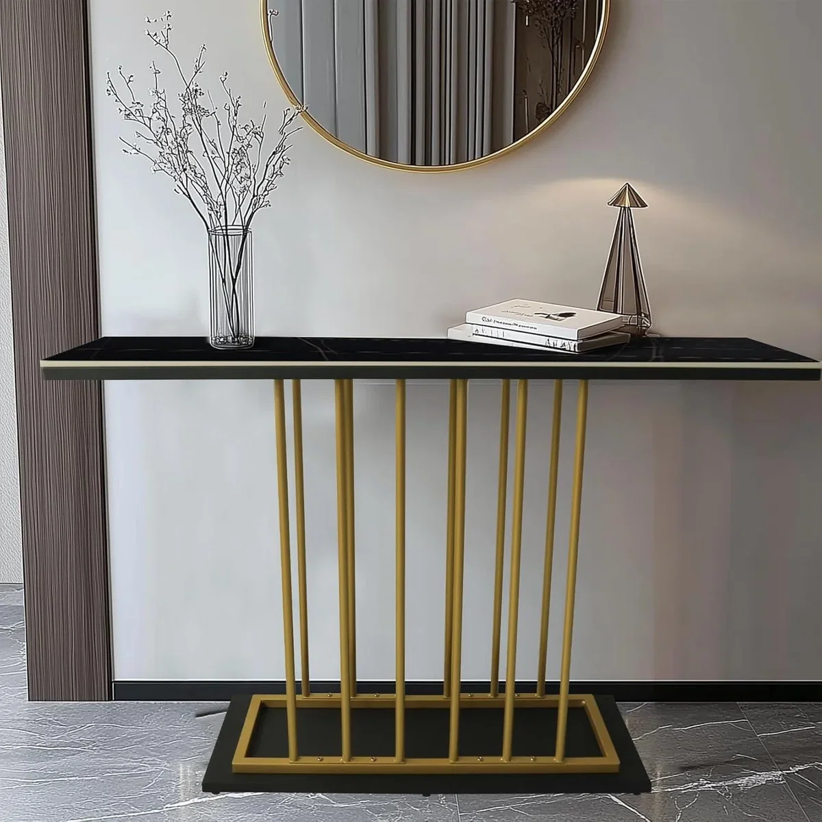 Console Sofa End Table - Black/ Gold – image 1