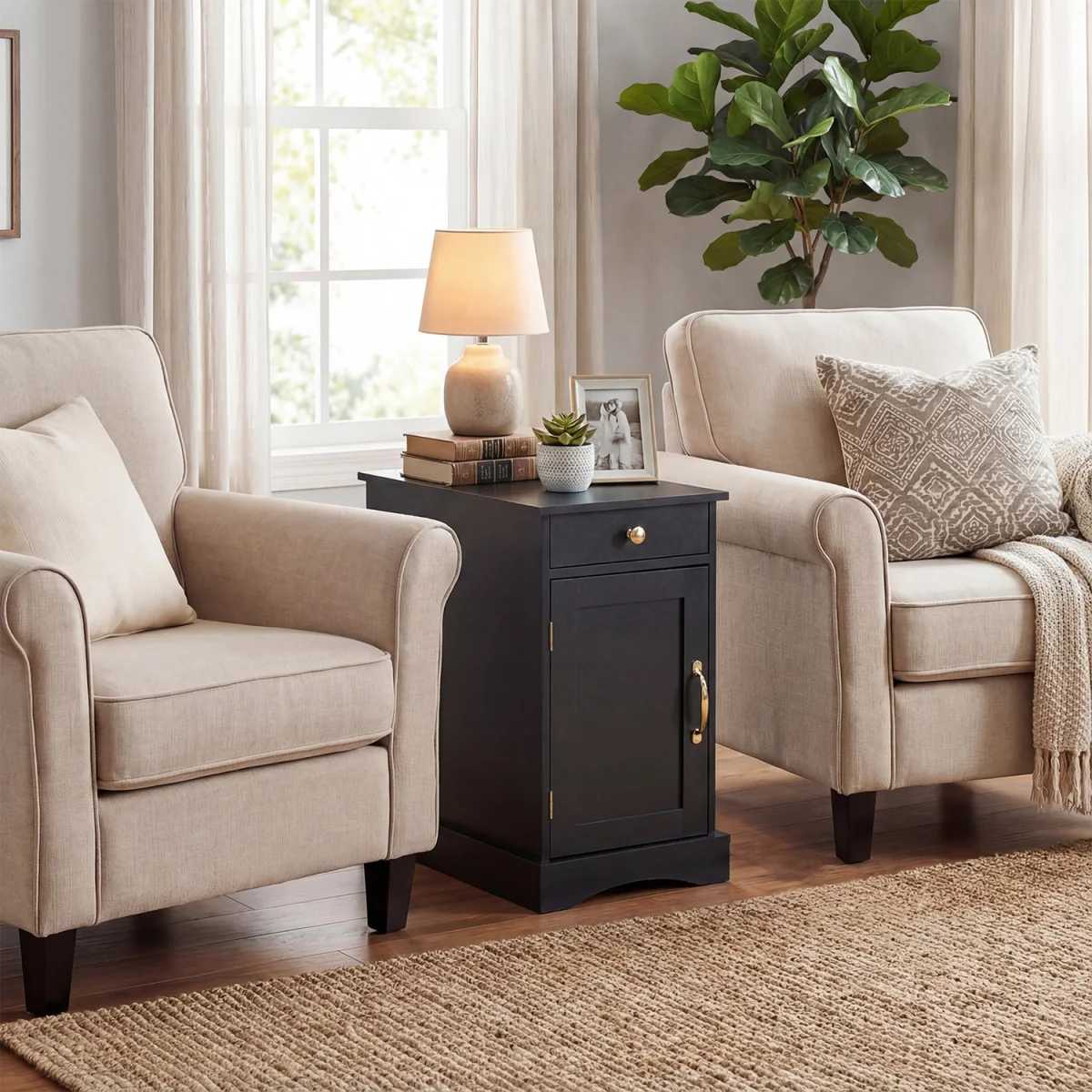 Wooden Sofa Side Table - Black – image 5