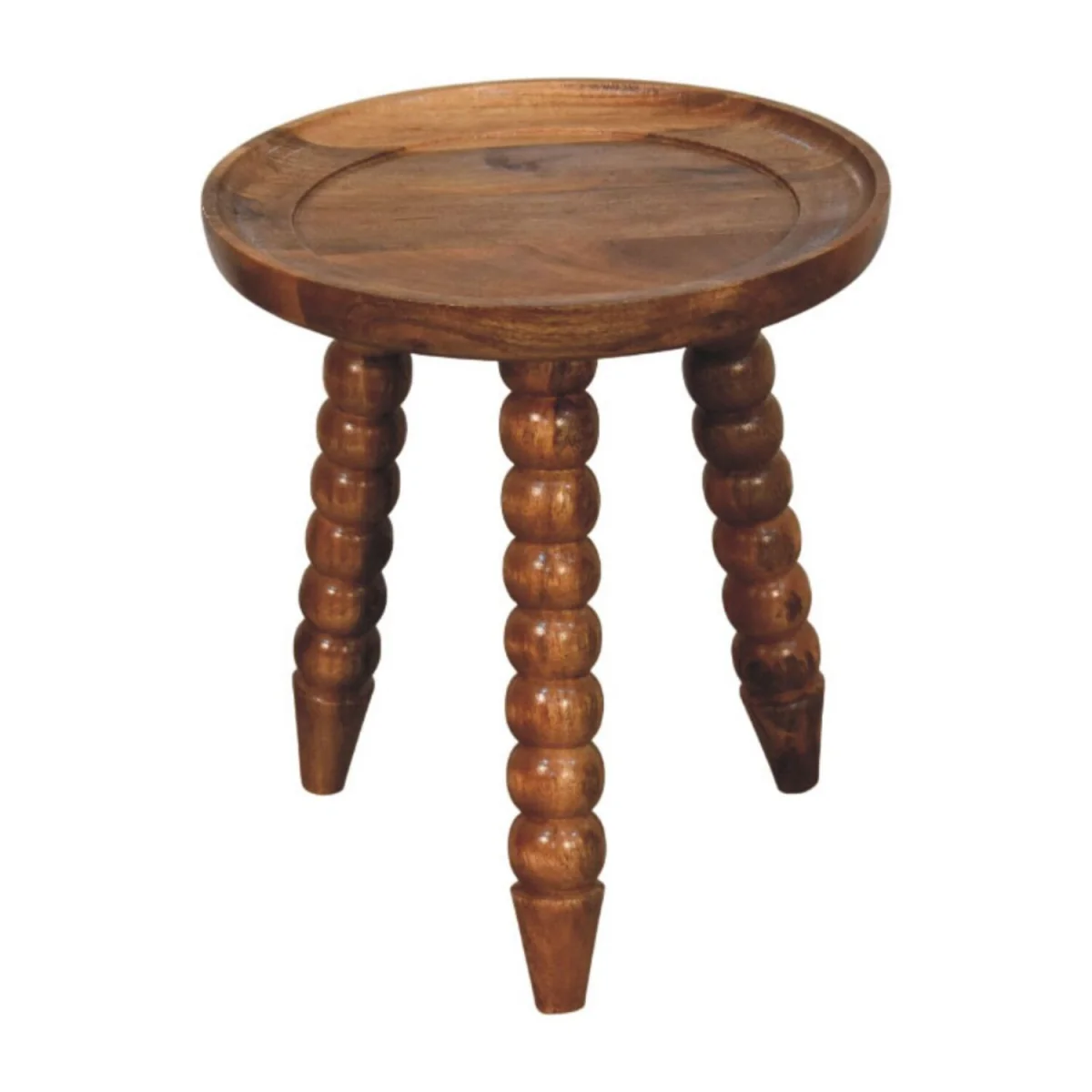 Solid Wood Spindle Tray Side Table - Brown – image 2