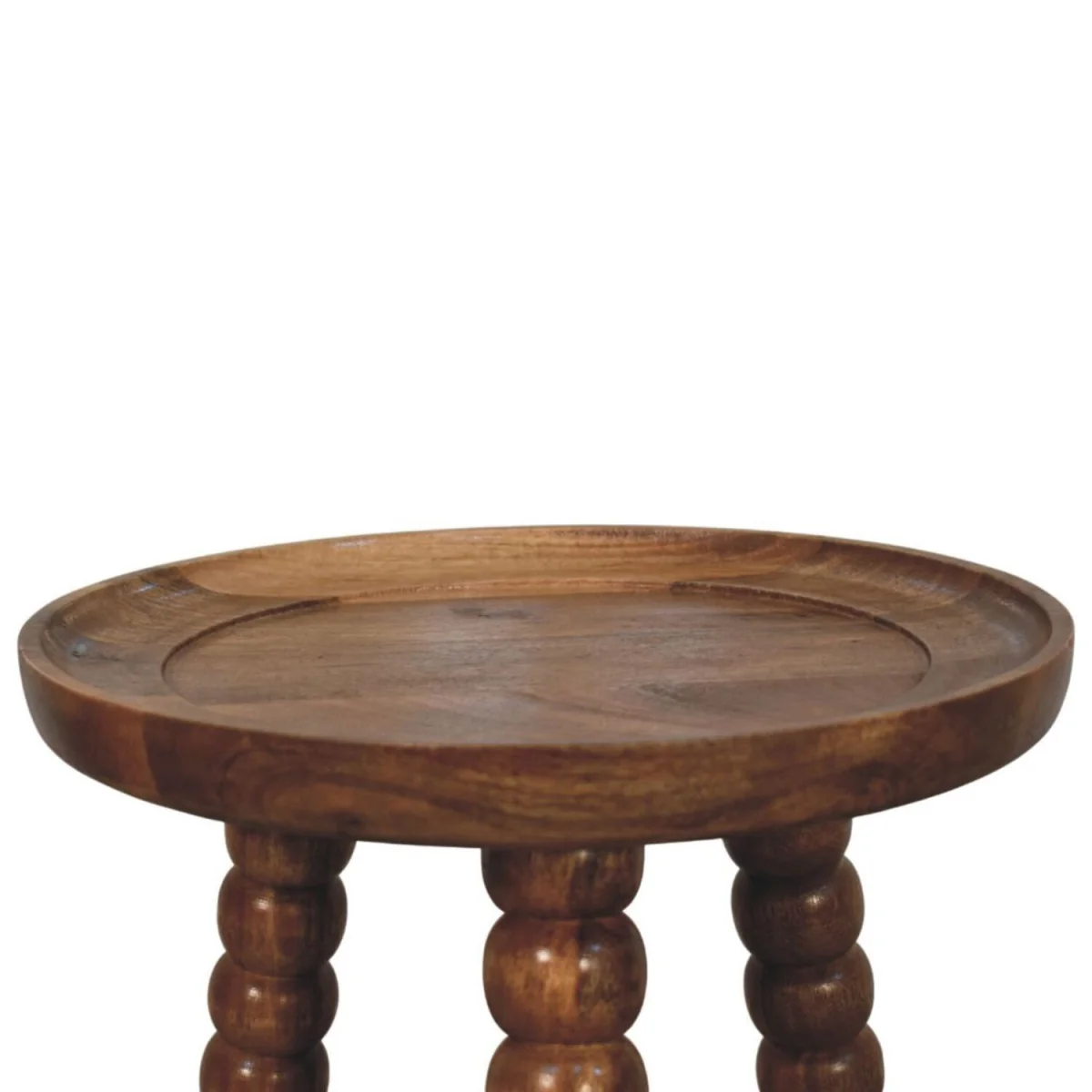 Solid Wood Spindle Tray Side Table - Brown – image 3
