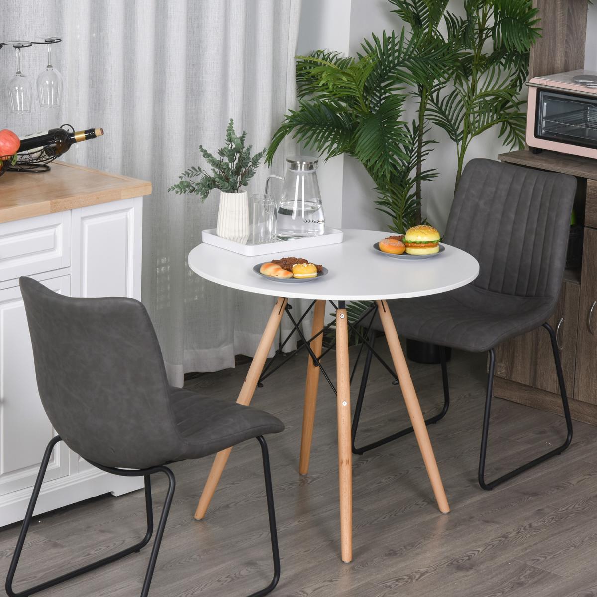 80cm Scandinavian Style Round Side Table - White – image 6