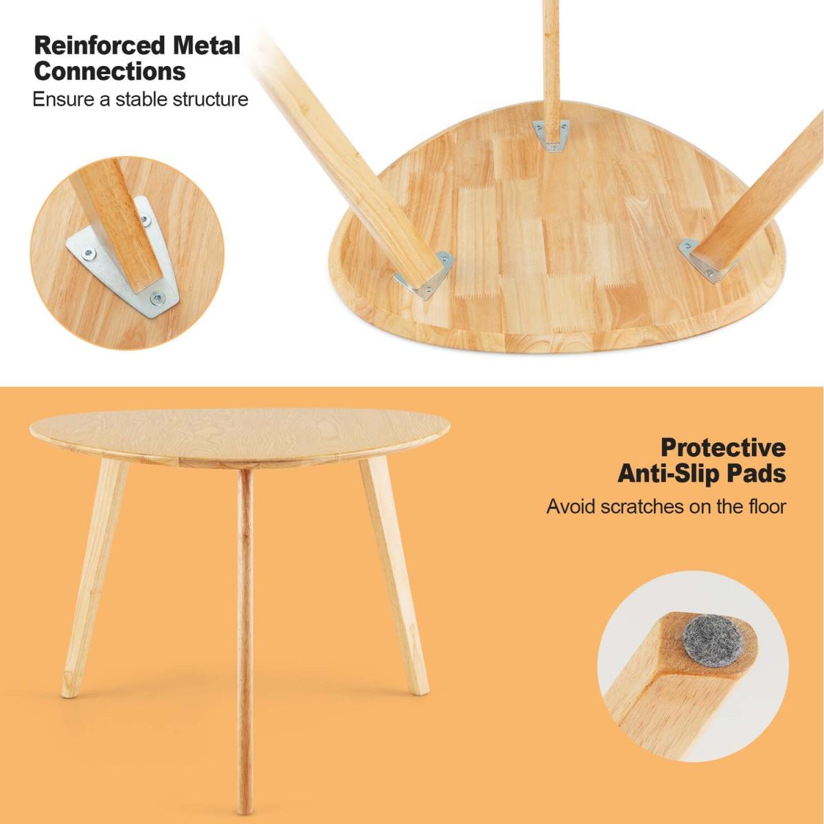 Costway 2-Piece Nesting End Table Set-Natural - Natural – image 2
