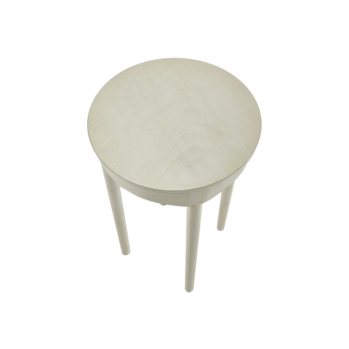 Naha Pine Wood Occasional Table - Elizabeth White / 36cm
