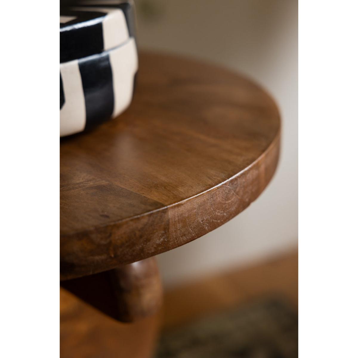 Warm Brown Mango Wood Side Table – image 3