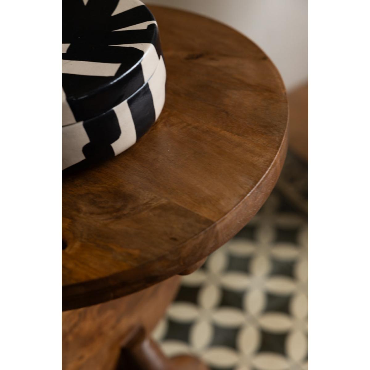 Warm Brown Mango Wood Side Table – image 6