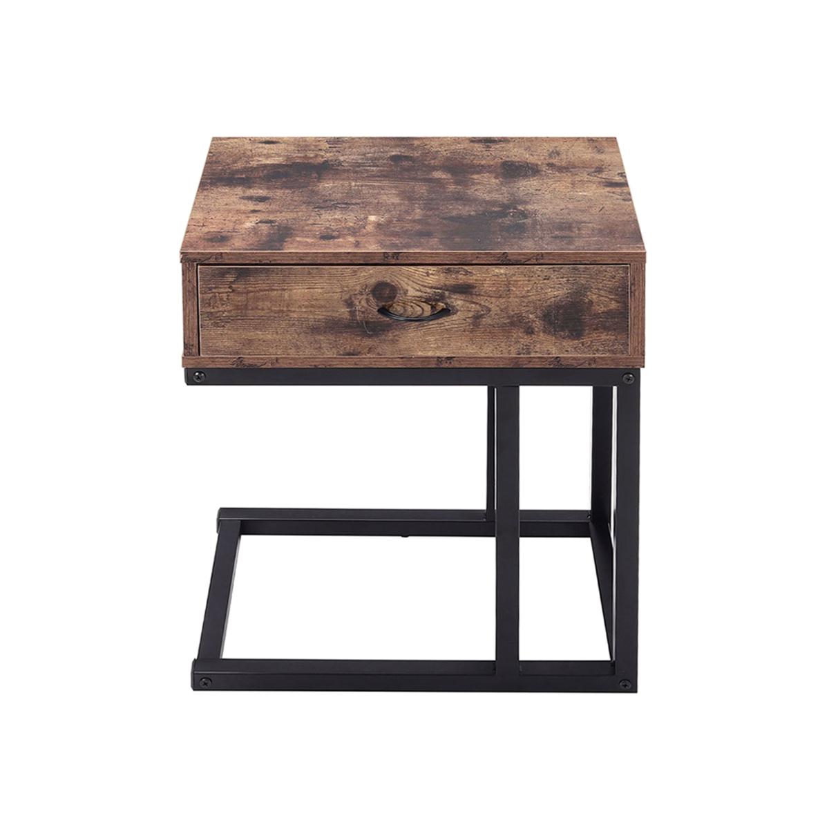 Retro Industrial Style End Side Tea Coffee Table - Brown – image 1