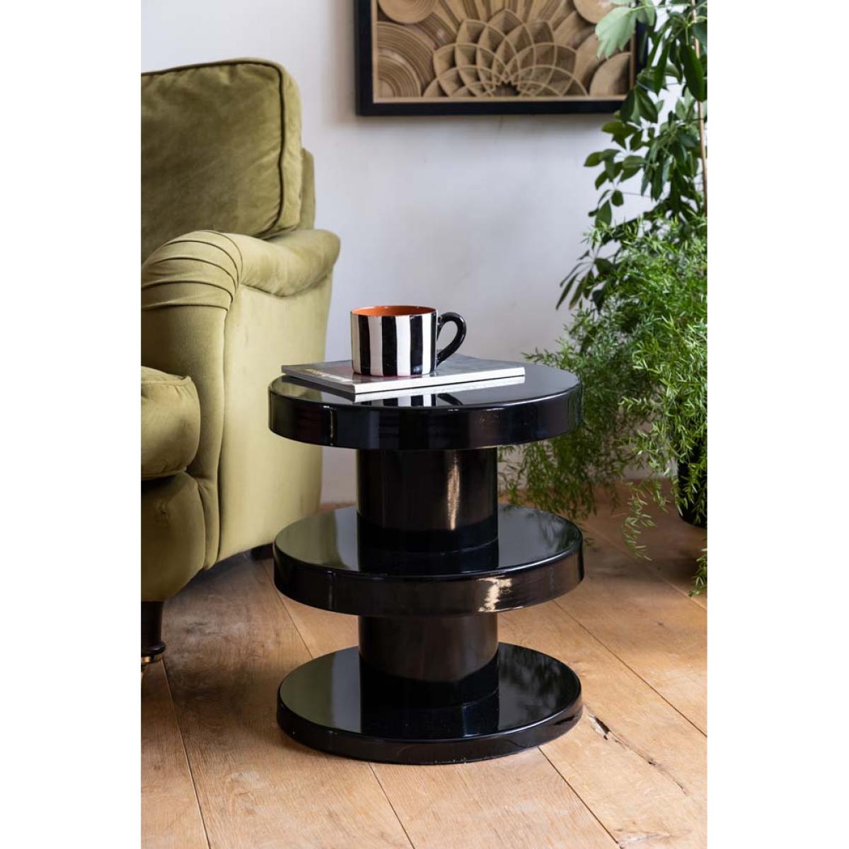 Glossy Black Side Table – image 3